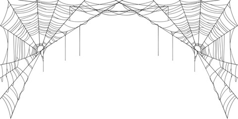 Wall Mural - spider web line art vector eps