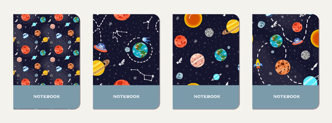 Wall Mural - Exercise book cover with constellations and