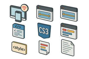 digital interface and web development icons with internet connectivity