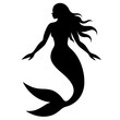 © Abir Creative - Silhouette of a mermaid isolated on white background