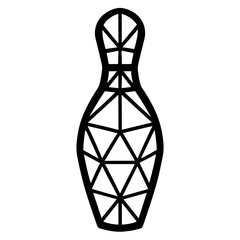 Wall Mural - geometric bowling pin illustration, an abstract rendition of a classic sports symbol. highlighting m