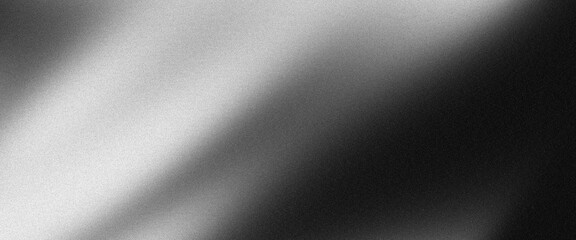 Wall Mural - black white grainy background with abstract gradient shape and dark noise texture poster header cove