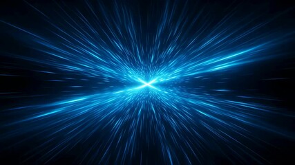 Wall Mural - blue bright abstract light speed explosion light trails. time travel tunnel motion effect. fast flyi