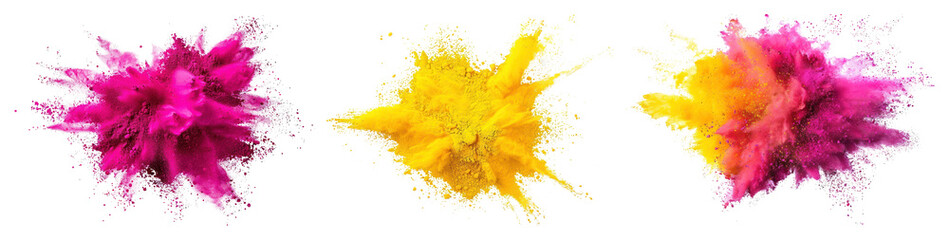 Wall Mural - png vibrant colorful powder explosion, element set on transparent background