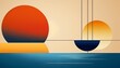 © Andrea - minimal geometric shape illustration mid century modern art with water