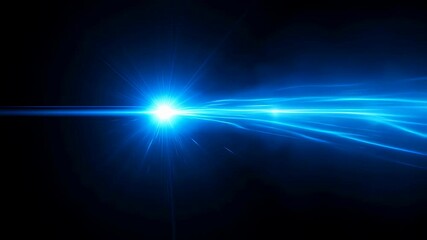 Wall Mural - bright blue light emitting ray and moving stream particles. futuristic energy motion with abstract l