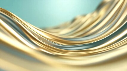 Poster - Flowing Golden Fabric: A mesmerizing shot showcases elegantly draped golden fabric. The image captures the fluid, dynamic nature of the textile.