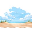 © Sunny - Serene Empty Beach Landscape Scene with Blank Sky Illustration for Marketing Campaigns