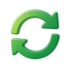 Green refresh icon rotating, with transparent background