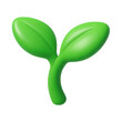 © Sandor - 3d icon Small green plastic sprout growing, with two leaves and transparent background