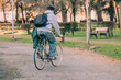 © carballo - young man on the street riding on vintage bicycle