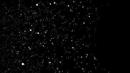 Wall Mural - particles floating towards in space into the black hole effect. perfect for compositing
