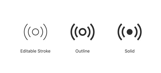 Fototapete - wireless Network signal icon . nfc broadcast internet connection icons
