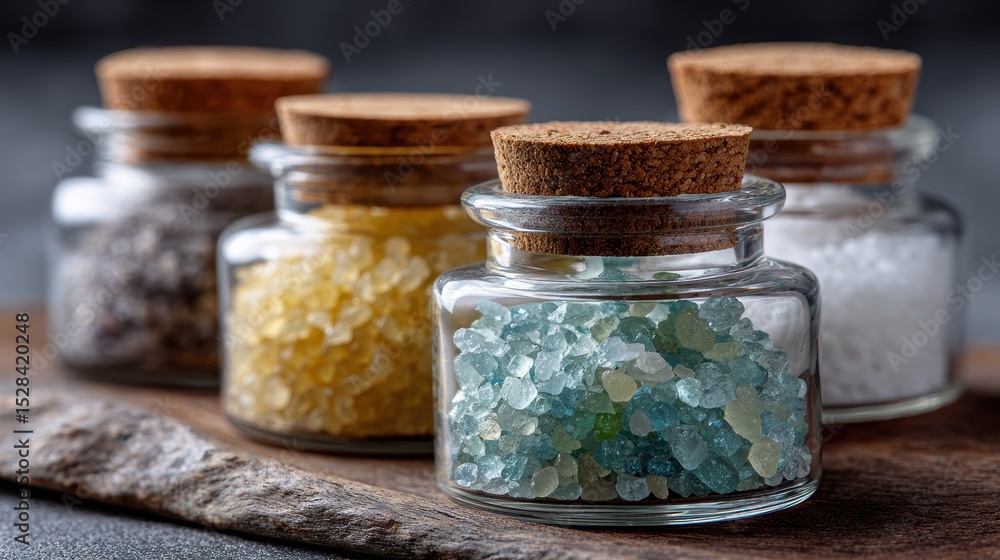 Microplastic Salt microplastic contamination, close-up photos of table salt and sea salt ...