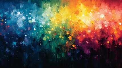 Wall Mural - vibrant abstract watercolor background featuring a blend of colors from deep blue to brilliant orang