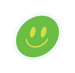 Wall Mural - y2k smile emoji sticker. cute smile character symbol. fun retro element, modern flat style, perfect 