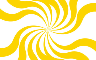 Aufkleber - Abstract vivid spiral pattern featuring alternating orange and white wavy radial lines. Dynamic, hypnotic vortex effect. Swirling lines twist outward with curvature with motion and energy.