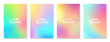 © iuriimotov - Summer blur gradient backgrounds set. Bright colorful summer colors. Sunset and sunrise sky colors. Green, blue, purple, orange, yellow. Great for covers, branding, poster, banner. Vector illustration