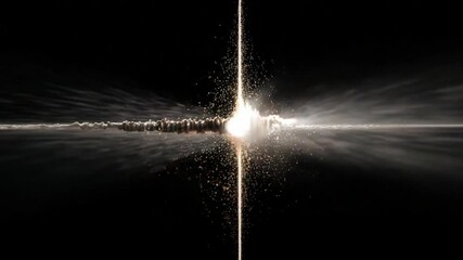 Wall Mural - abstract radiant light emitting from center creating dust particles with dark background