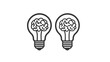 © Wajahat - Two light bulbs with brain inside on a transparent background