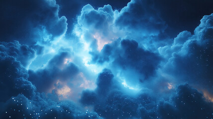 Wall Mural - mesmerizing glowing blue cloud symbolizing the vast digital network and seamless data storage