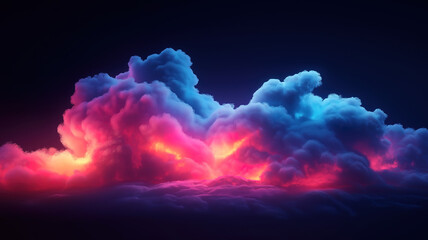 Wall Mural - cloud optimization illustrated with vibrant pink and blue hues in a digital cloud