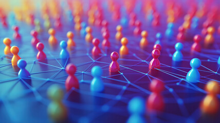 Wall Mural - network and internet communication concept illustrating the flow of data and online connections