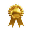 © Marinho Stock - Isolated golden award ribbon with rosette and flowing ribbons, a symbol of achievement and recognition on transparent background