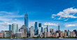© be free - New York, NYC United States. View of New York city skyline in Midtown Manhattan. USA, NYC, NY, Manhattan. American financial capital city. Lower Manhattan skyline. New York from New Jersey. Downtown