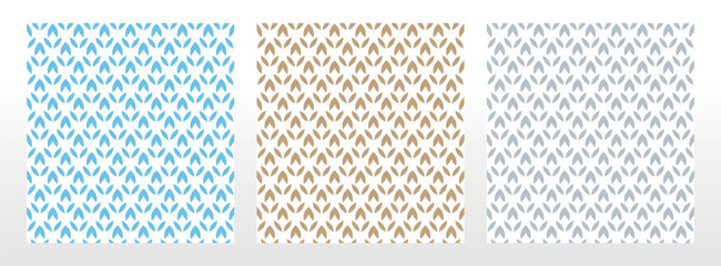 Aufkleber - Collection of flower geometric patterns. Seamless vector backgrounds. Colored ornaments. Ornament for fabric, wallpaper, packaging. Decorative prints