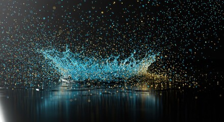 Dark blue water at night tranquil nature scene