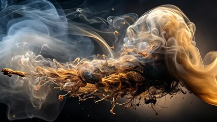 Wall Mural - whispering smoke a mesmerizing dance of colors and textures in motion