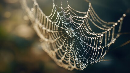 Spiderweb with water droplets  background image
