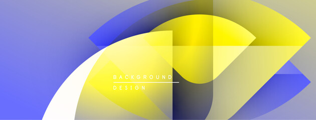 Leinwandbilder - Abstract design features flowing shapes, vibrant colors. Yellow, blue gradients create dynamic visual effect. Modern background texture.