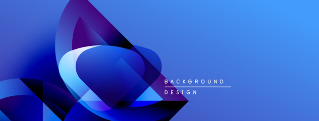 Aufkleber - Abstract blue design features flowing shapes, gradients. Modern background evokes energy, dynamism. Minimal text present.