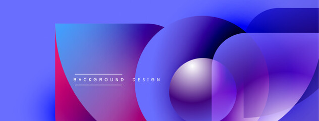 Fototapete - Abstract fluid shapes, vibrant colors blend. Purple, blue, pink gradients create dynamic background design. Modern aesthetic.