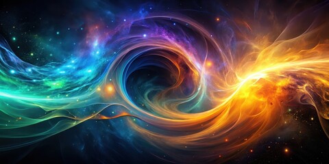 Wall Mural - Celestial Dance A Symphony of Cosmic Nebulae and Swirling Energy Streams in a Vast, Dark Expanse