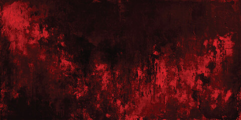 Poster - Black and red grunge texture. Grunge red wall. Modern art design layout, red wall texture grungy horror background. 
