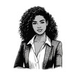 © JimzStd - Business women engrave illustration black white