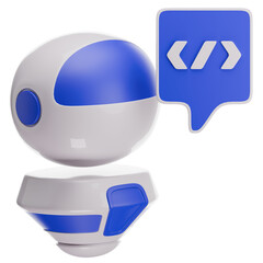 Robot Coding 3D Illustration