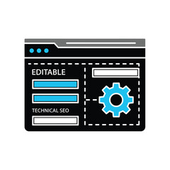 editable technical seo webpage interface icon