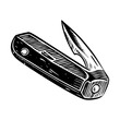 © Prosymbols - A vintage style illustration showing utility knife