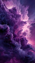 Wall Mural - abstract purple cloudscape with dynamic light and shadow, creating a dreamy and ethereal atmosphere 