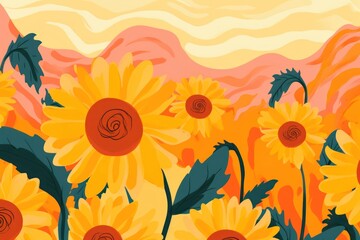 Canvas Print - sun flowers backgrounds sunflower pattern.