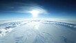 © Thi - ozone holes over antarctica with dramatic visual contrast, cold air swirling, sunlight piercing through gaps, earth science and climate awareness concept