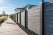 © dex - Grey Composite Fence With A House In The Background, Home Improvement, Landscape Design, Modern Architecture