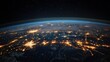 © The Little Hut - Earth at Night From Space Showing City Lights, Representing Global Connectivity and Infrastructure Investment : Generative AI