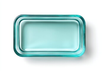 Aufkleber - Rectangular Glass Food Storage Container on White Background, Ideal for Product Mockups and Sustainable Packaging Concepts : Generative AI