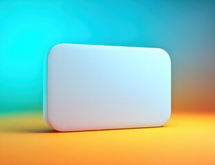 Poster - Blank White Rounded Rectangle on Gradient Background, Ideal for Product Mockups and Advertising, Showcasing Modern Design and Innovation : Generative AI