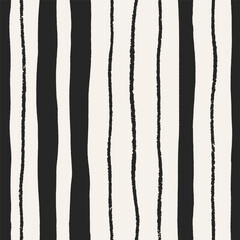 Aufkleber - Seamless striped pattern design. Abstract rough scribble lines, endless texture. Repeating print, background for black-and-white textile, wrapping and wallpaper. Hand-drawn vector illustration